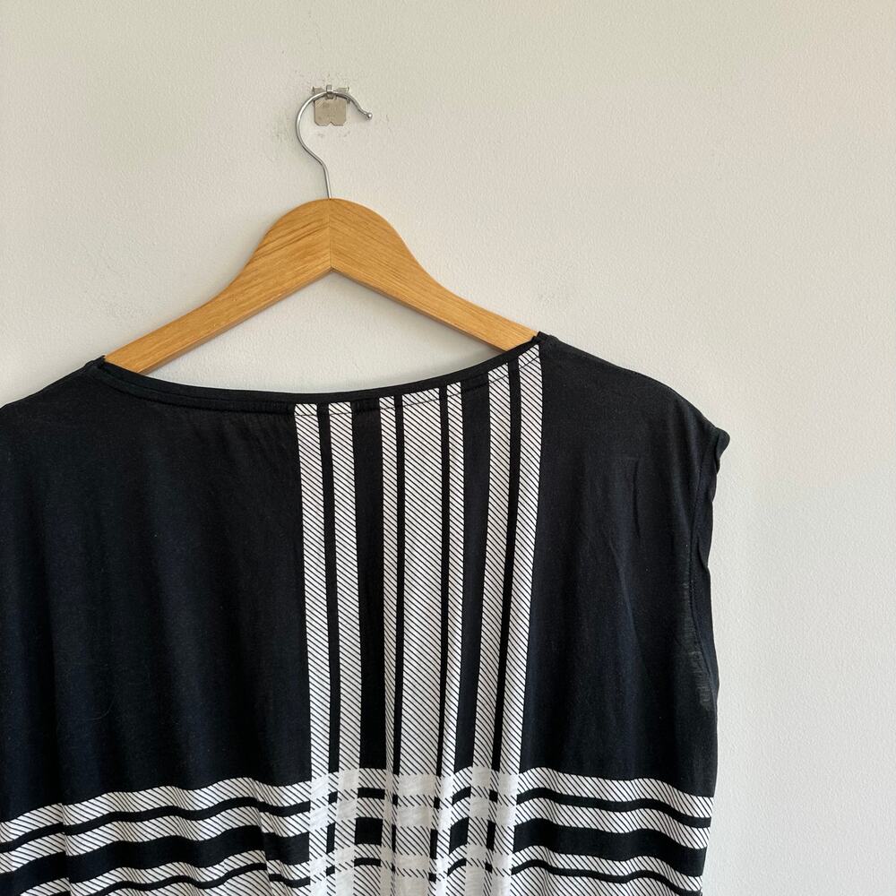 Dries Van Noten Striped Cinch Waist Tunic Dress Black White L - Picture 7 of 8